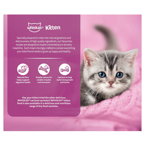Whiskas - Kitten 2-12 Months Wet Cat Food Mixed Favourites In Jelly 85g X 12 Pack - Petservo