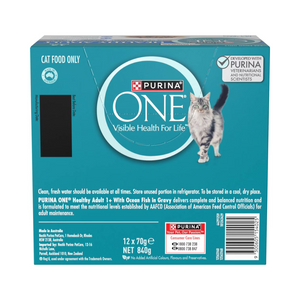 Purina One - Cat Food Healthy Adult Ocean Fish In Gravy 70g X 12 Pack - Petservo