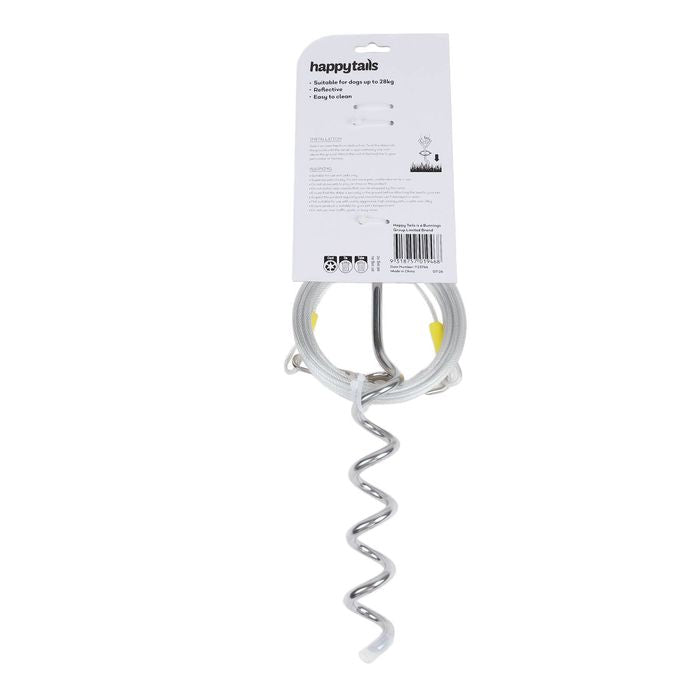Happy Tails - 6m Silver Stake and Cable Dog Tie-Out