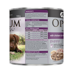 Optimum - Puppy Wet Dog Food With Chicken & Rice Can 700g - Petservo