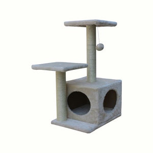 YES4PETS 71cm Beige Cat Scratching Tree Scratcher Post - PetServo