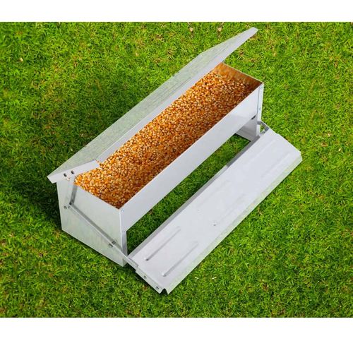 Rooster Farms 11L Automatic Chicken Feeder - Aluminium Treadle