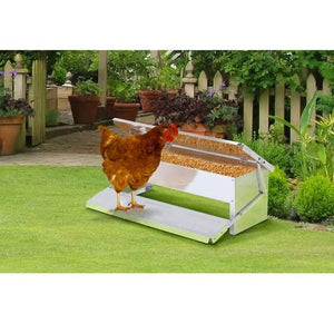 Rooster Farms 11L Automatic Chicken Feeder - Aluminium Treadle-2