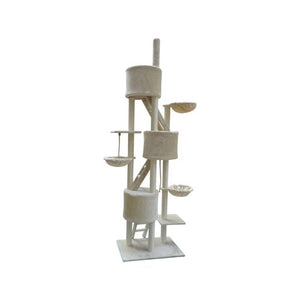 YES4PETS 244 cm XL Multi-Level Cat Scratching Post Tree Beige PetServo