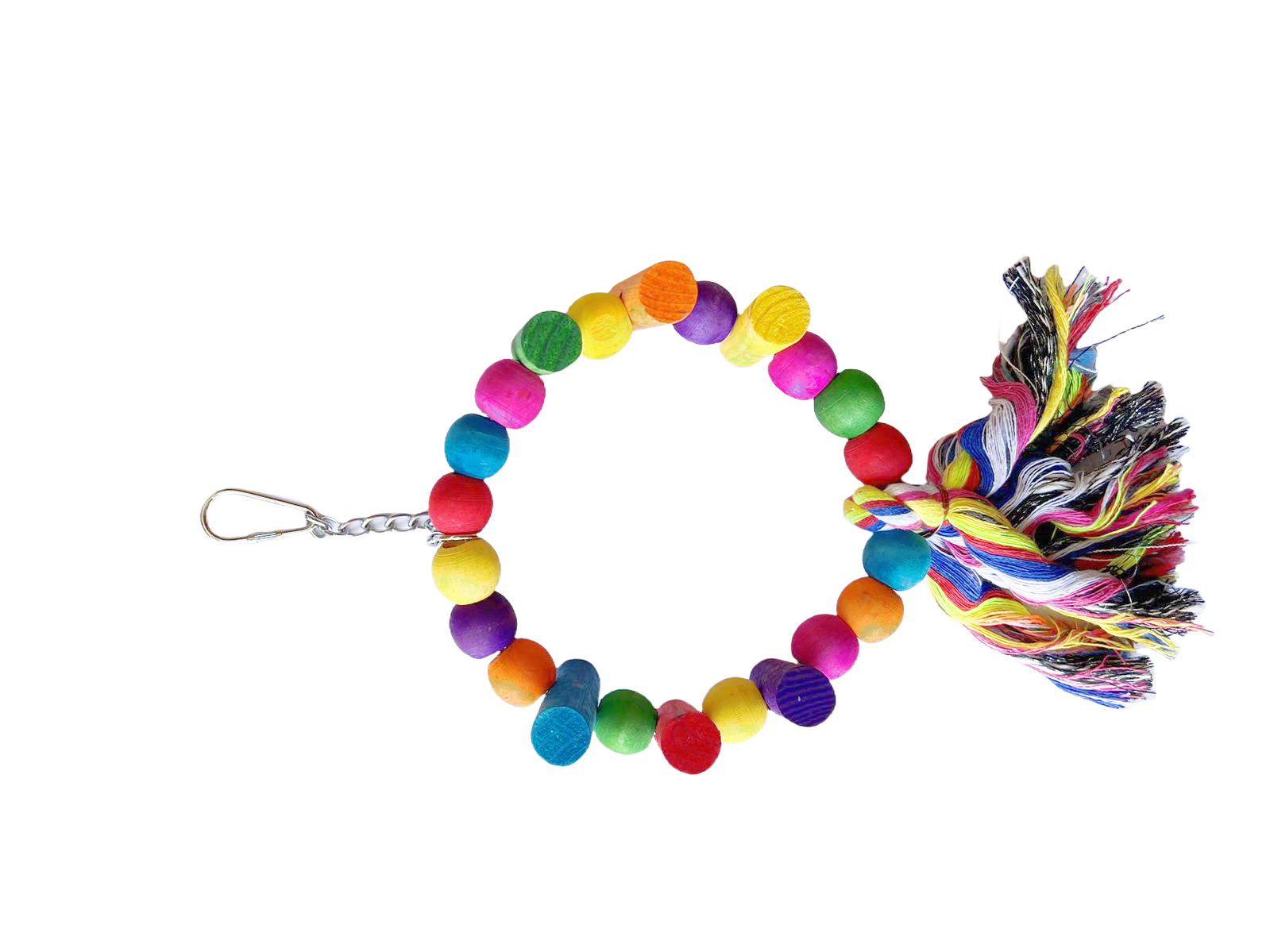 YES4PETS - 4X Small Bird Toy Round w/ Tassels 38x20cm at Pet Servo
