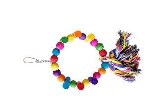 YES4PETS - 4X Small Bird Toy Round w/ Tassels 38x20cm at Pet Servo