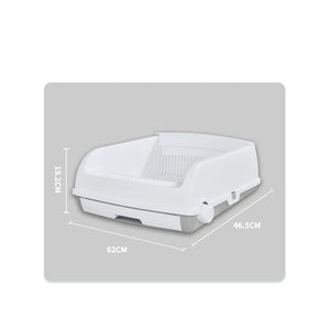 Buy YES4PETS Large Cat Litter Tray Box with Scoop & Drawer White PetServo