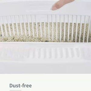YES4PETS Large Cat Litter Tray Box with Scoop & Drawer White PetServo-1