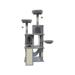YES4PETS Large Cat Scratching Post Tree Little Grey - Pet Servo-1