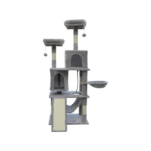 YES4PETS Large Cat Scratching Post Tree Little Grey - Pet Servo-1