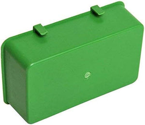 Green rectangular plastic box with a lid on a white background at Pet Servo