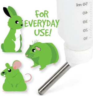 Green cartoon mice and a dropper with 'For Everyday Use!' text on a white background at Pet Servo
