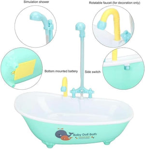 Baby bath tub with simulation shower and rotatable faucet on a white background at Pet Servo