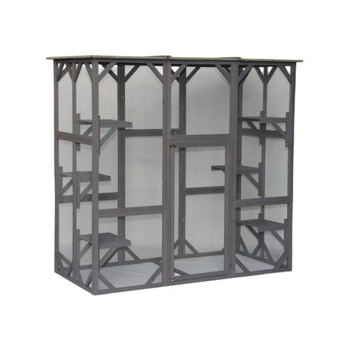 YES4PETS - XXL Wooden Pet Shelter Cage with Escape Door - Pet Servo