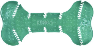Green bone-shaped dog toy with textured surface and 'KONG' branding at Pet Servo