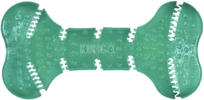 Green bone-shaped dog toy with textured surface and 'KONG' branding at Pet Servo