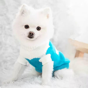 GAHOSG - Blue Heart Dog & Cat Turtleneck Sweater - Petservo