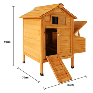 Chicken Coop Wood Barn with Ramp and Nesting Box Pet Hutch - Petservo
