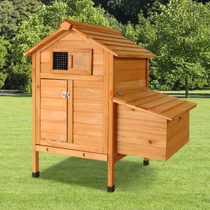 Chicken Coop Wood Barn with Ramp and Nesting Box Pet Hutch - Petservo