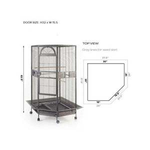 YES4PETS - 161cm XL Corner Bird Cage with Wheels - Petservo
