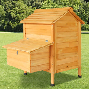 Chicken Coop Wood Barn with Ramp and Nesting Box Pet Hutch - Petservo