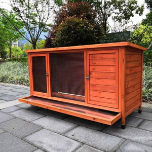 YES4PETS - XXL Rabbit Hutch & Coop with Pull-Out Tray - Petservo