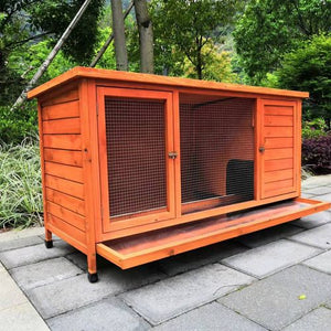YES4PETS - XXL Rabbit Hutch & Coop with Pull-Out Tray - Petservo