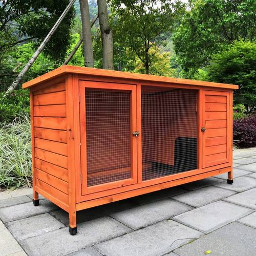 YES4PETS - XXL Rabbit Hutch & Coop with Pull-Out Tray - Petservo