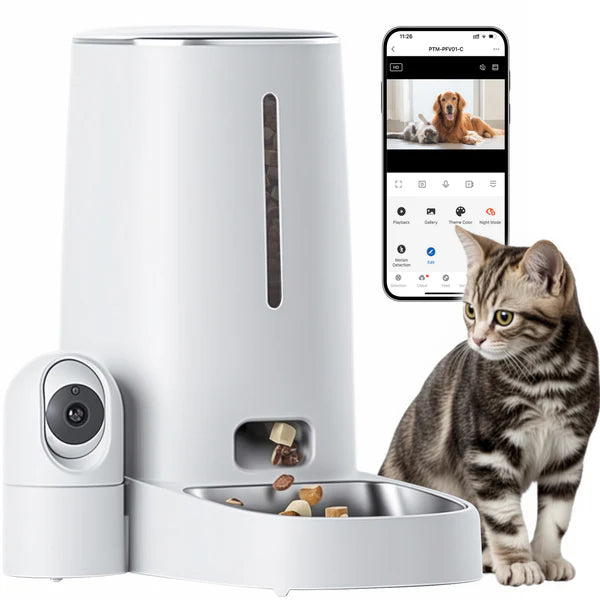 Advwin - Automatic Cat Feeder with 1080P HD Rotating Camera