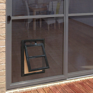 Pillar Products Flyscreen Pet Door Black Medium 202x254mm - PetServo-1