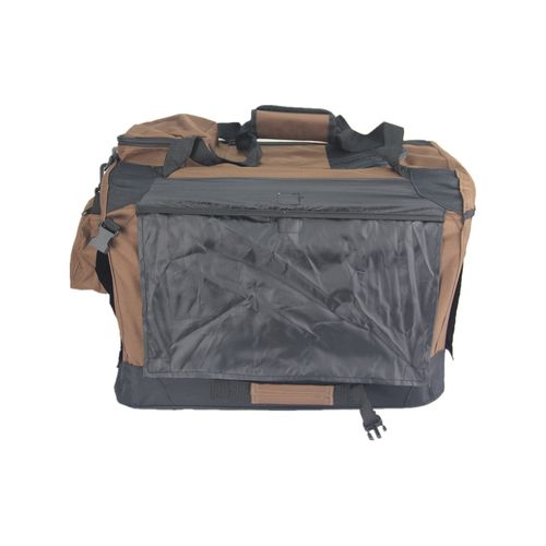 YES4PETS Large Foldable Soft Dog Crate with Curtain Brown - PetServo