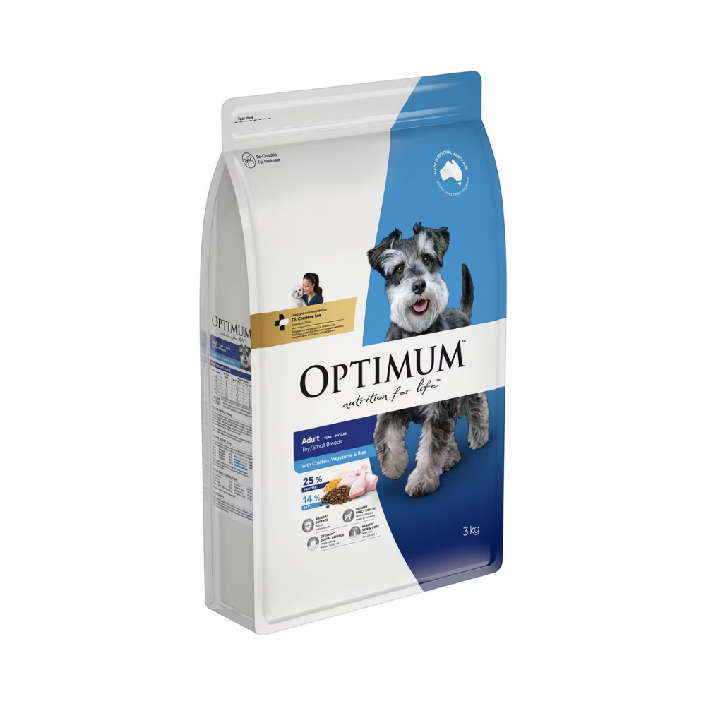 Optimum - Adult Toy Small Breed Dry Dog Food Chicken, Veg & Rice 3kg - Petservo