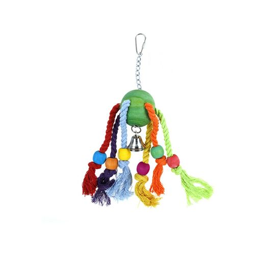 YES4PETS 3x Wood Hanging Swing Bird Parrot Budgie Rope Toy - PetServo