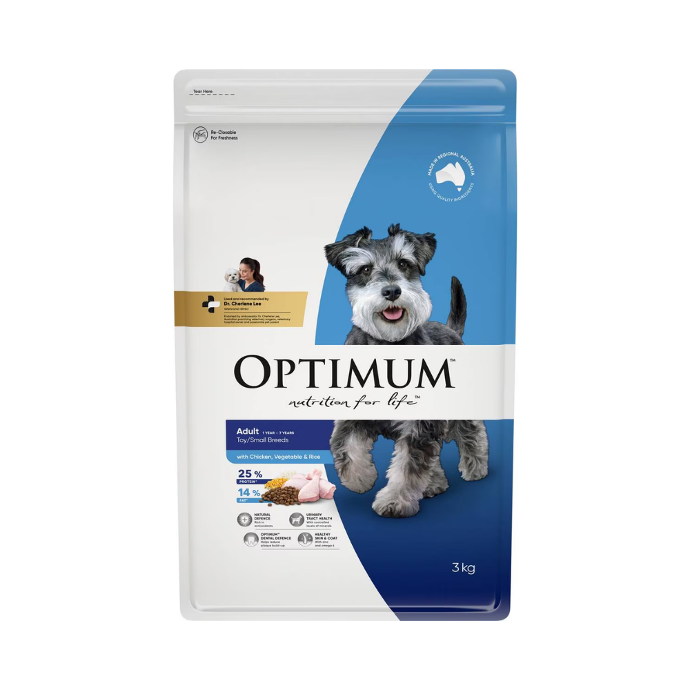 Optimum - Adult Toy Small Breed Dry Dog Food Chicken, Veg & Rice 3kg - Petservo
