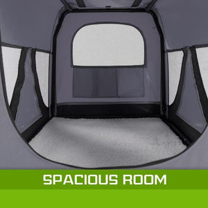 Paw Mate - Portable Soft Dog Cage Crate Carrier - Grey - L - petservo-6