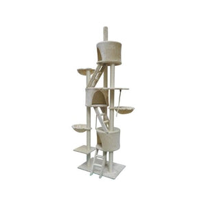 YES4PETS 244 cm XL Multi-Level Cat Scratching Post Tree Beige PetServo
