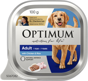 Optimum - Adult Wet Dog Food With Chicken & Rice Tray 100g - Petservo