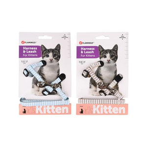 Flamingo - 16-25cm Mix Colours Kitten Walking Harness With Leash - petservo