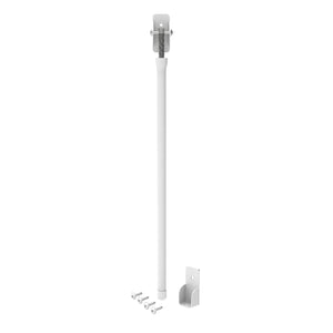 White door handle assembly on a white background