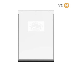 Whiteboard with a logo on a white background