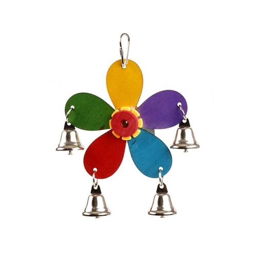 YES4PETS - 4x Small Hanging Bird Parrot Bell Toy for Birds - Pet Servo