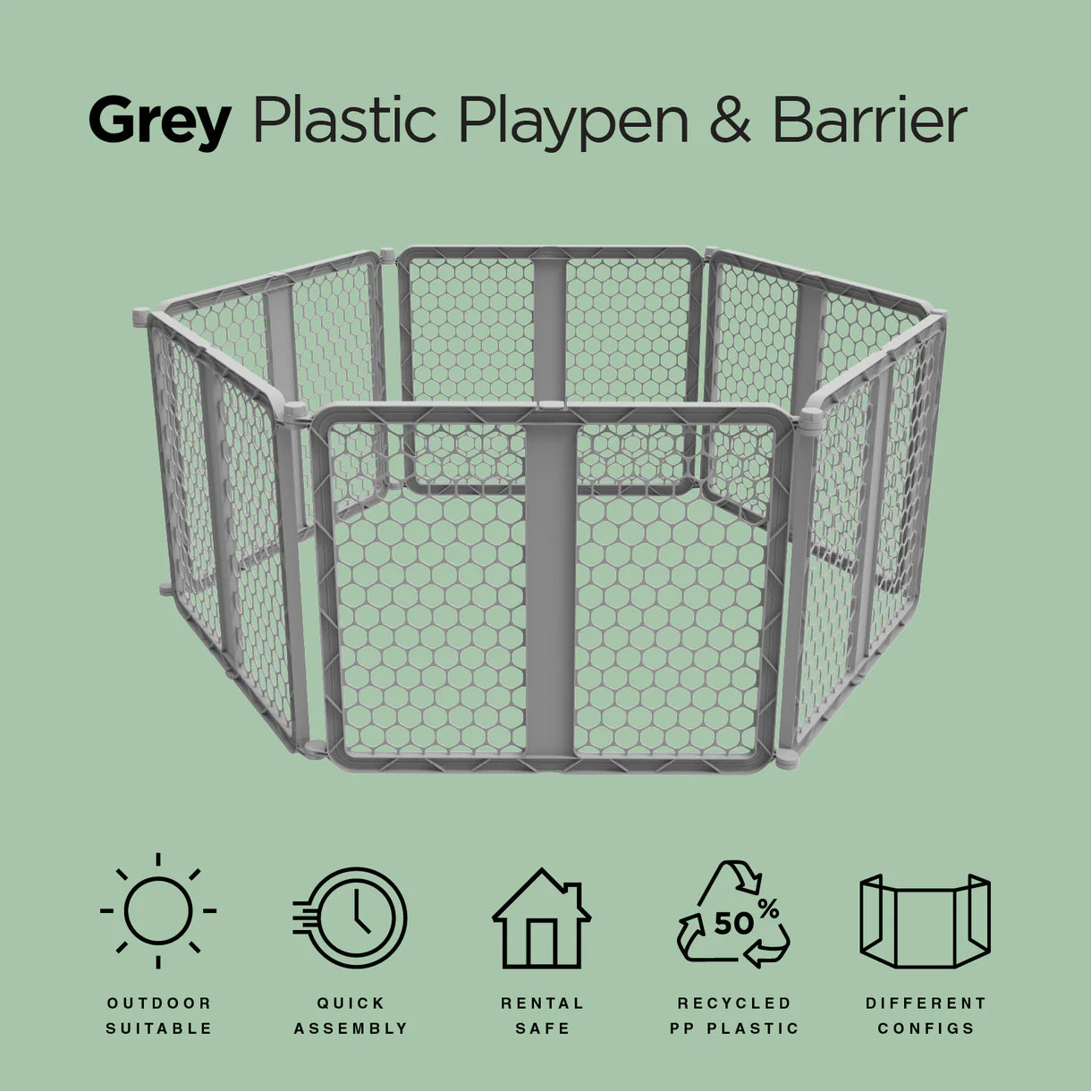 Hakuna Pets - 6-Panel Plastic Pet Playpen