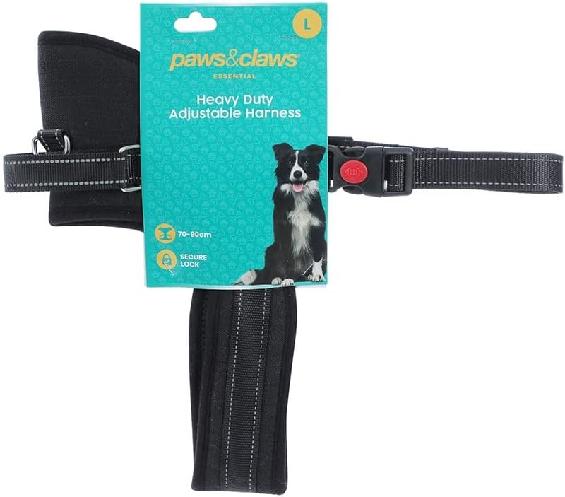 Paws & Claws - Strong Pet Harness, Black, Large, 70-90 cm Size