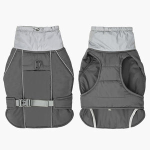 Grey Waterproof Dog Coat - Windproof & Adjustable - Petservo