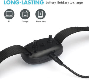 Black electronic device with charging cable on a white background, featuring icons for PC, charger, and power bank at Pet Servo