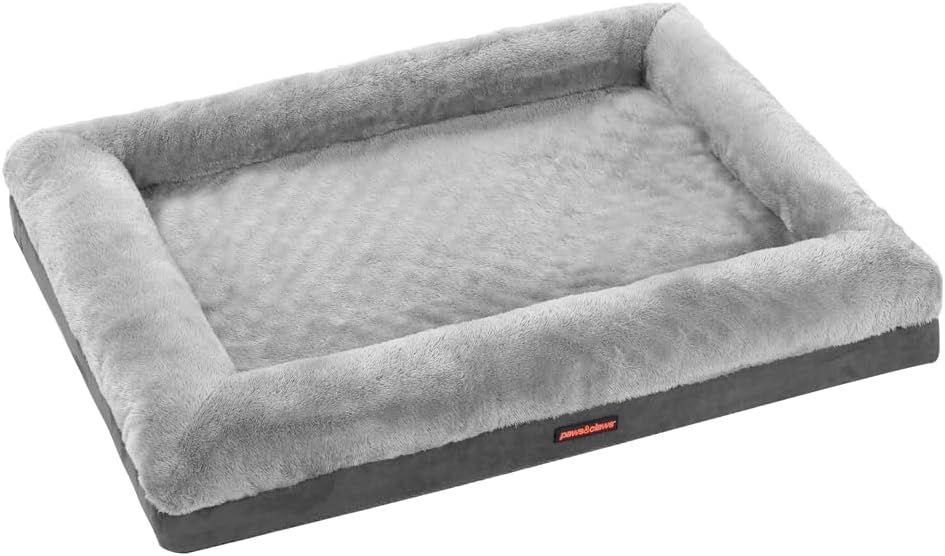 Paws & Claws - Winston Orthopedic Foam Walled Pet Bed, Grey, Large, 103 x 76 x 17 cm