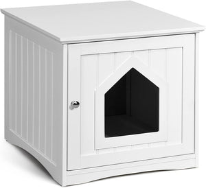 White wooden pet house with a small door on a white background at Pet Servo