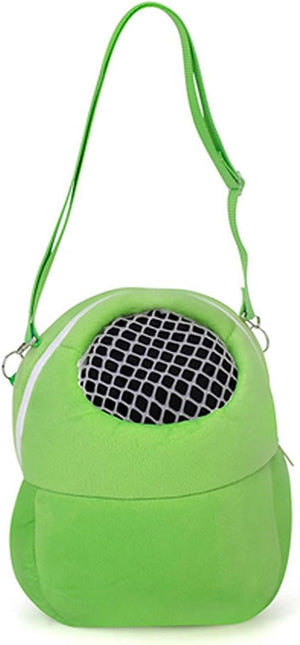 Green pet carrier with a handle on a white background at Pet Servo