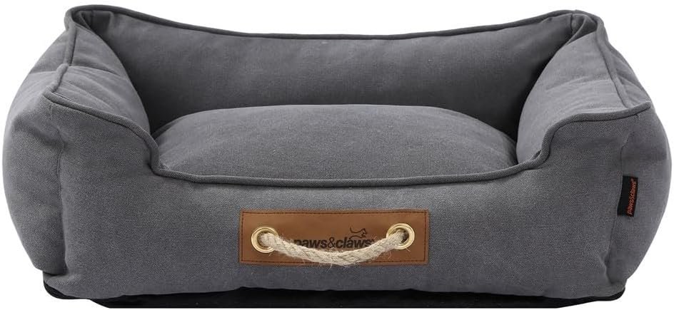 Paws & Claws - Lighthouse Heavy Canvas Walled Bed, Dark Grey, Medium, 60 x 50 x 18 cm