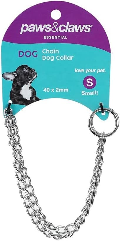 Paws & Claws - Pet 40cmx2mm Chain Collar/Necklace Choker for Small Dogs Silver